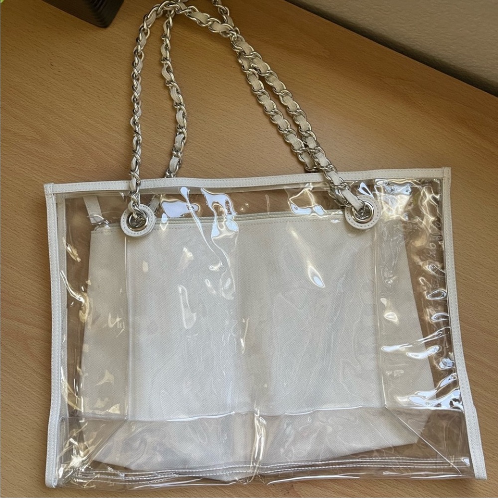 Elizabeth Arden Clear and White Tote Bag